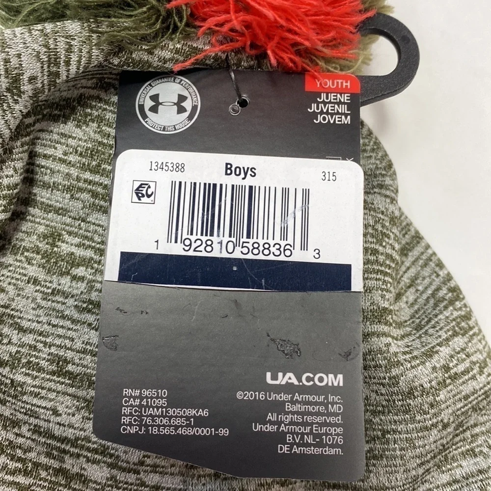 Under Armour Gametime green pom pom beanie NWT